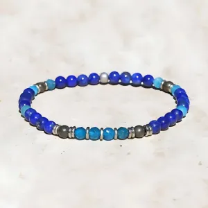“Intuition & Gratitude” Lapis Lazuli and Apatite Delicate Bracelet