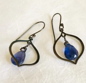 Iolite Drop Silver Earrings