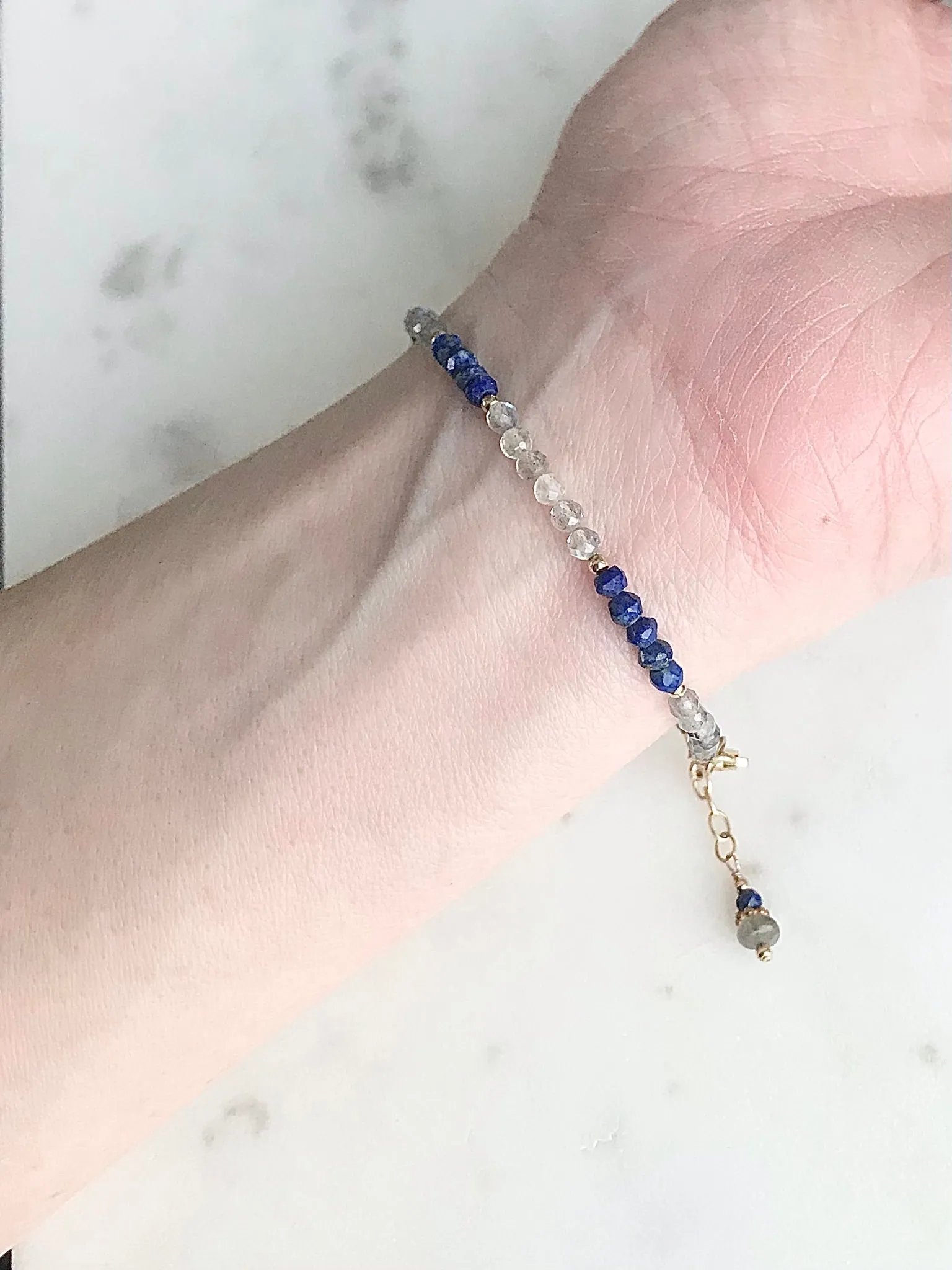 Lapis & Labradorite Gold Bracelet