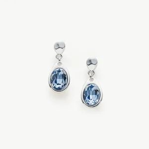 Large Dove Grey Crystal Drop Hoops