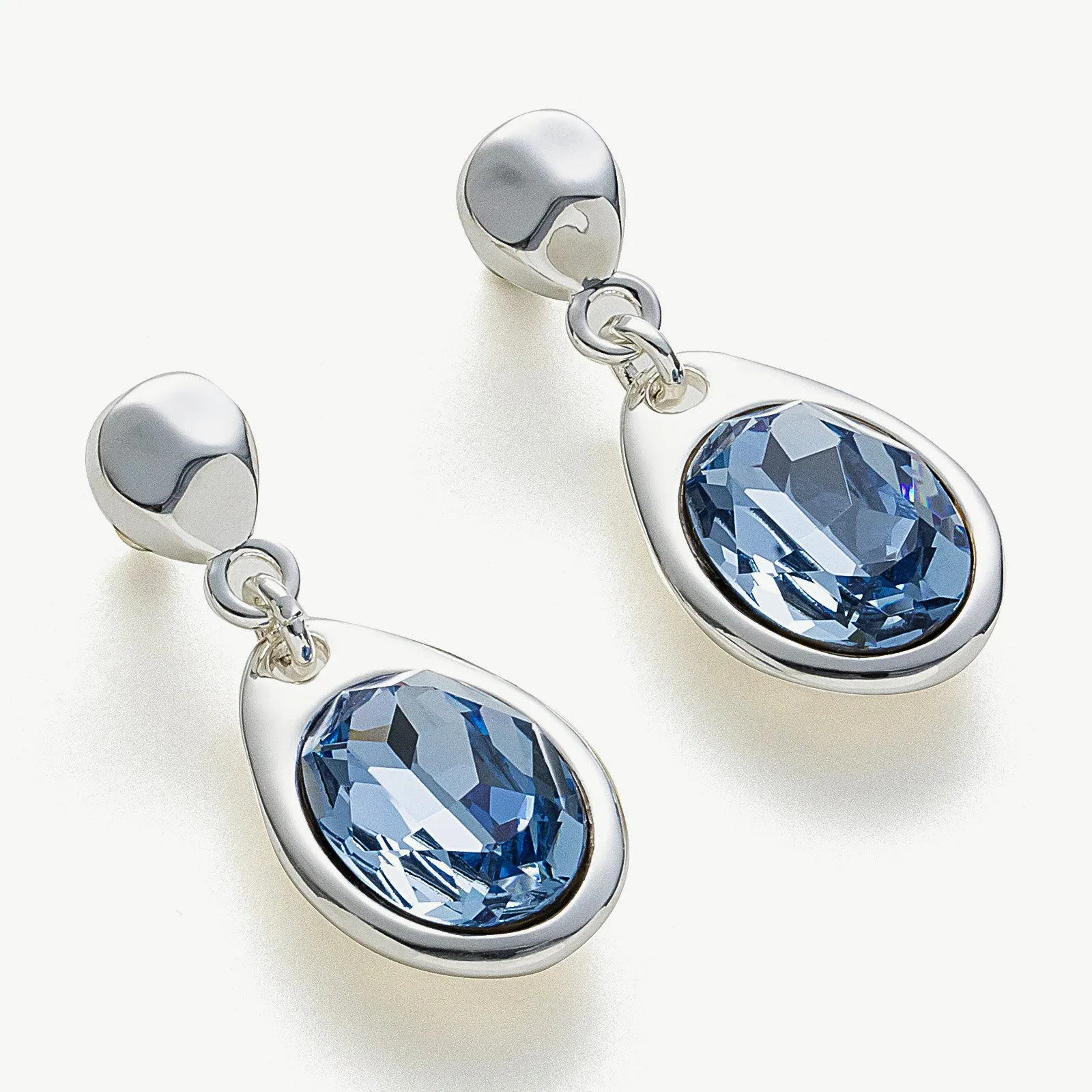 Large Dove Grey Crystal Drop Hoops