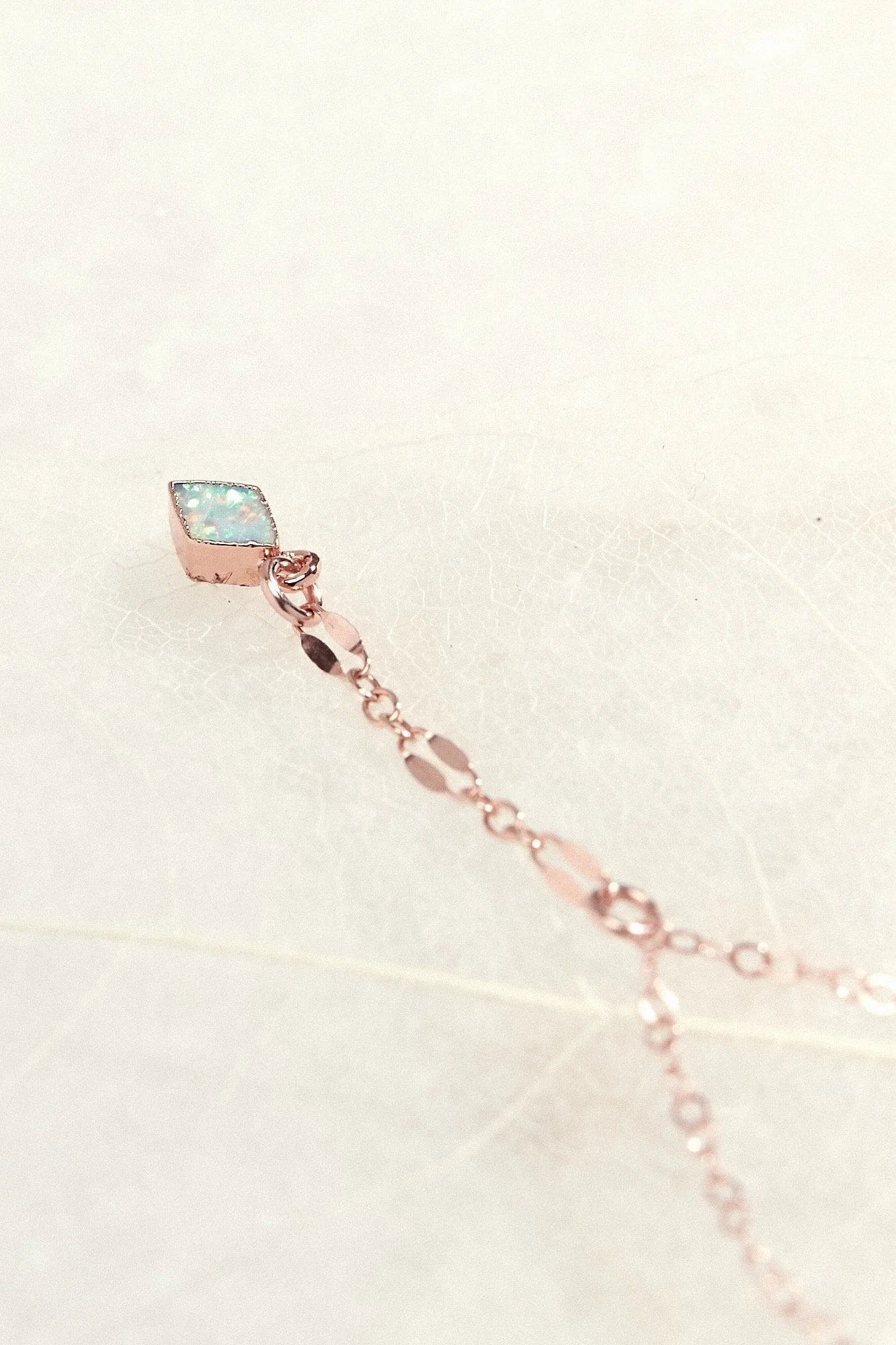 Lariat Opal Diamond Necklace