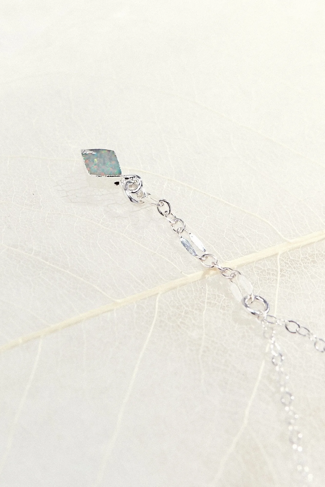Lariat Opal Diamond Necklace