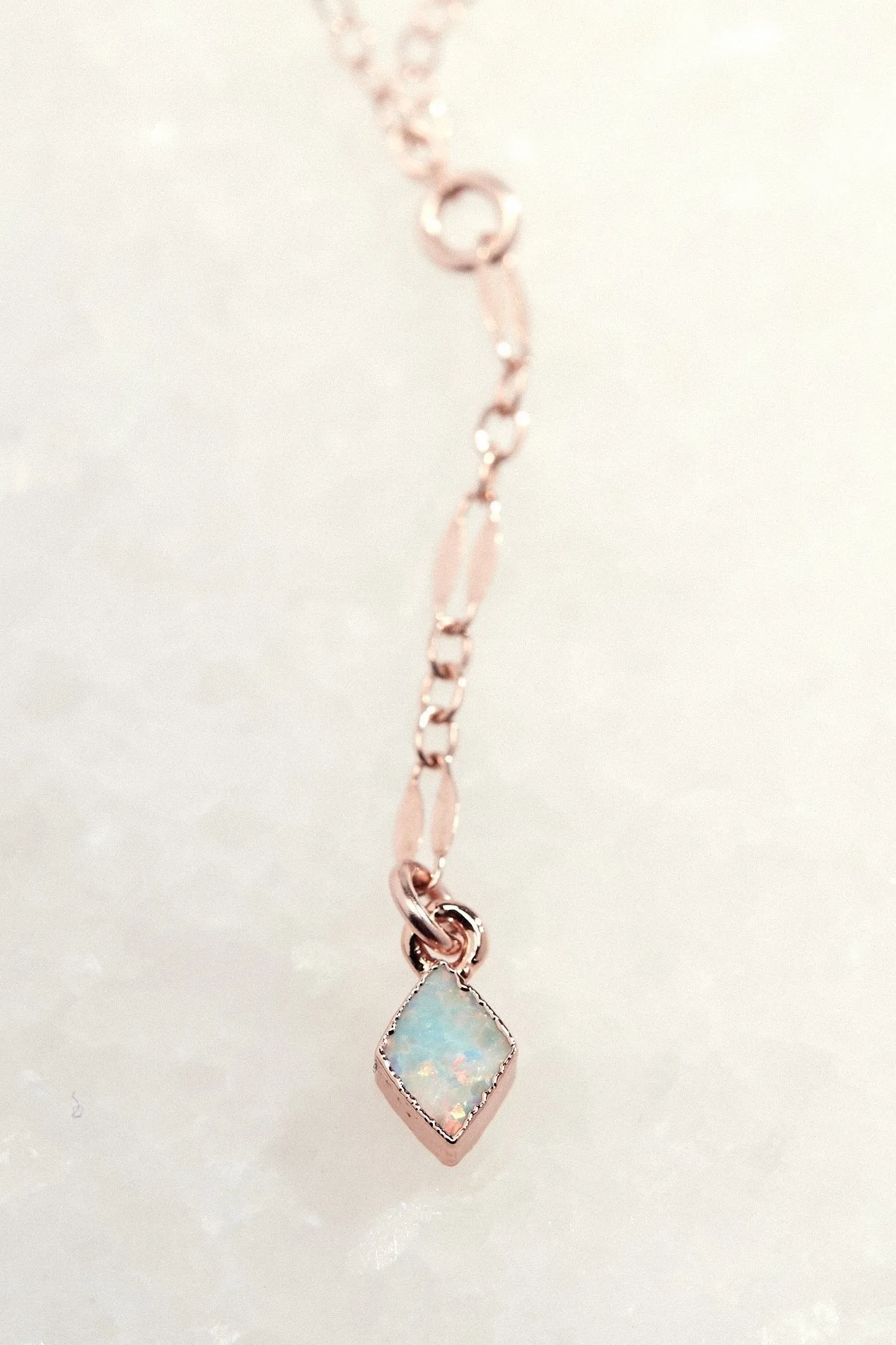 Lariat Opal Diamond Necklace