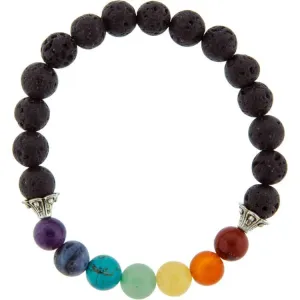 Lava Seven Chakra 8mm Bead Gemstone Bracelet