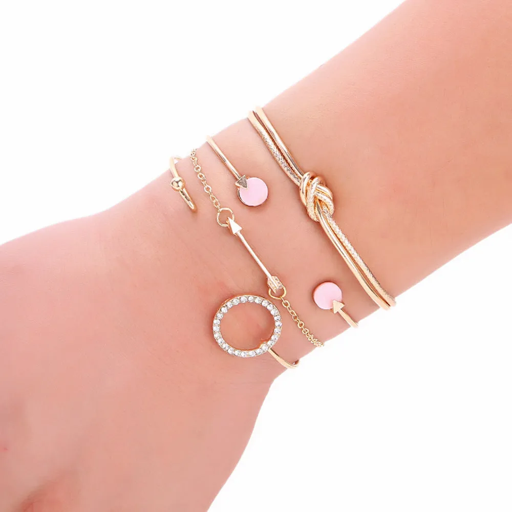 Leaf Love Triangle LOVE Bracelet Set