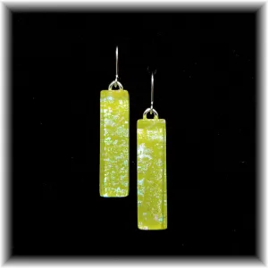 Lime Long Rectangle Dangle Earrings