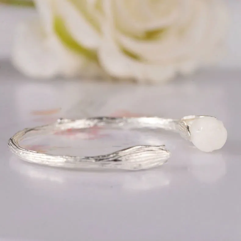 LovelyRLovely S990 Sterling Silver Inlaid Crystal Tulip Bracelet