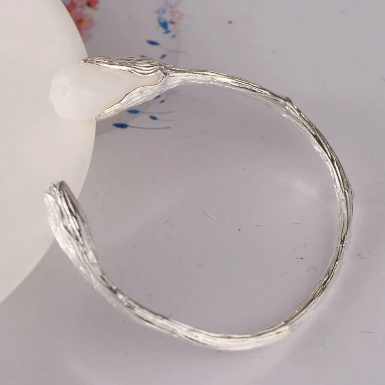 LovelyRLovely S990 Sterling Silver Inlaid Crystal Tulip Bracelet