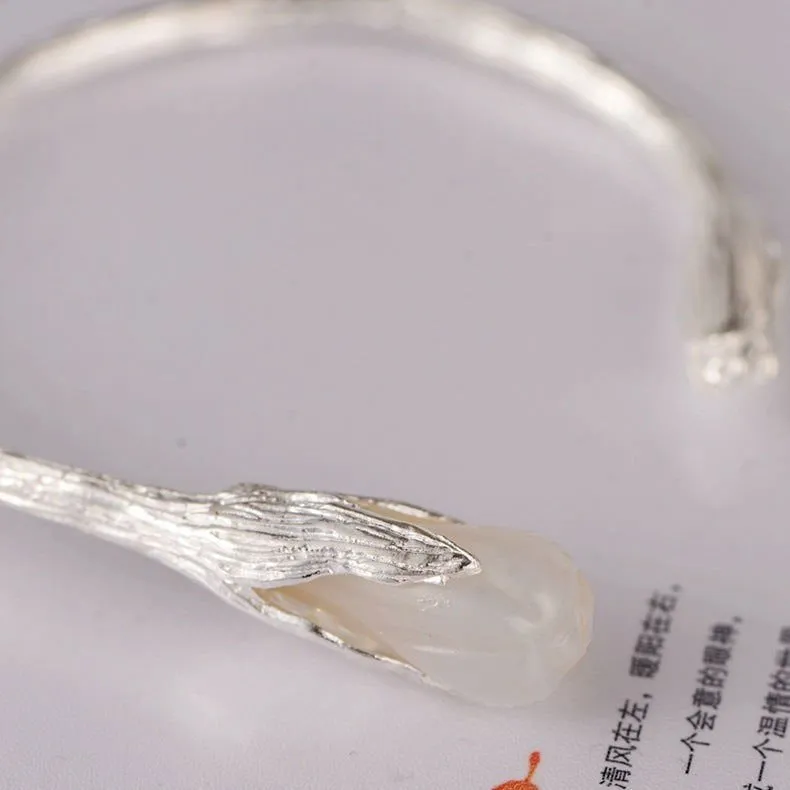 LovelyRLovely S990 Sterling Silver Inlaid Crystal Tulip Bracelet