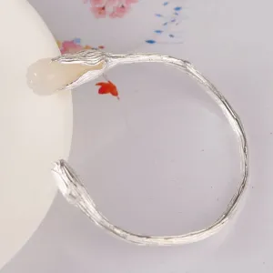 LovelyRLovely S990 Sterling Silver Inlaid Crystal Tulip Bracelet