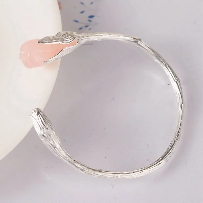 LovelyRLovely S990 Sterling Silver Inlaid Crystal Tulip Bracelet