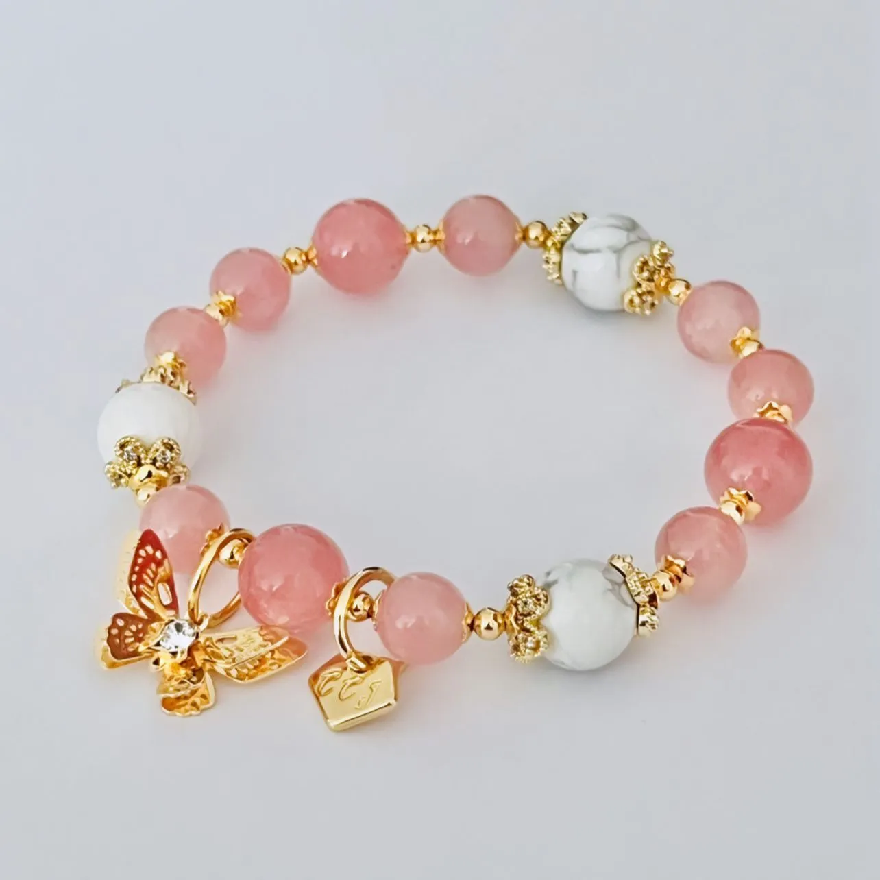 Madagascar Rose Quartz & Howlite Bracelet