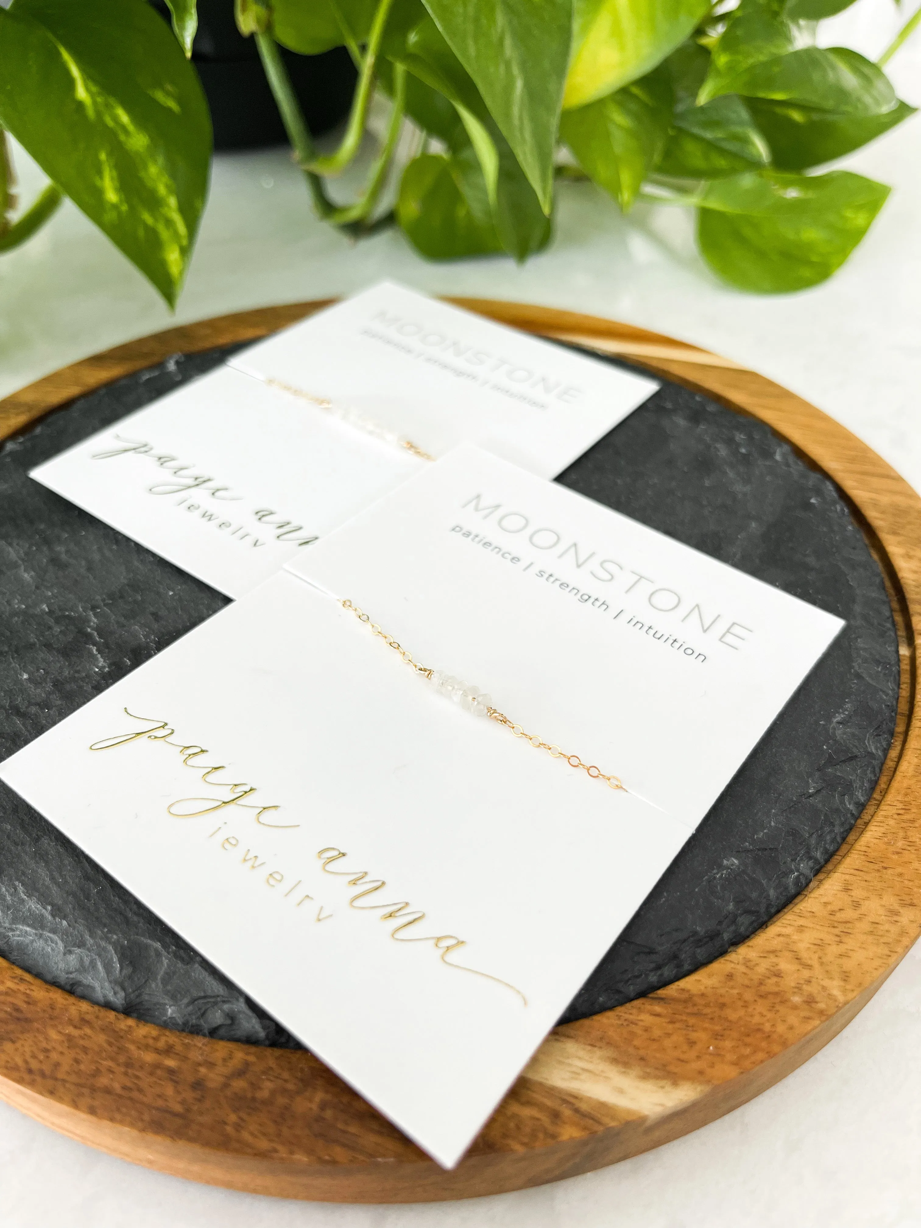 Mama   Mini Natural Gemstone Bar Bracelets