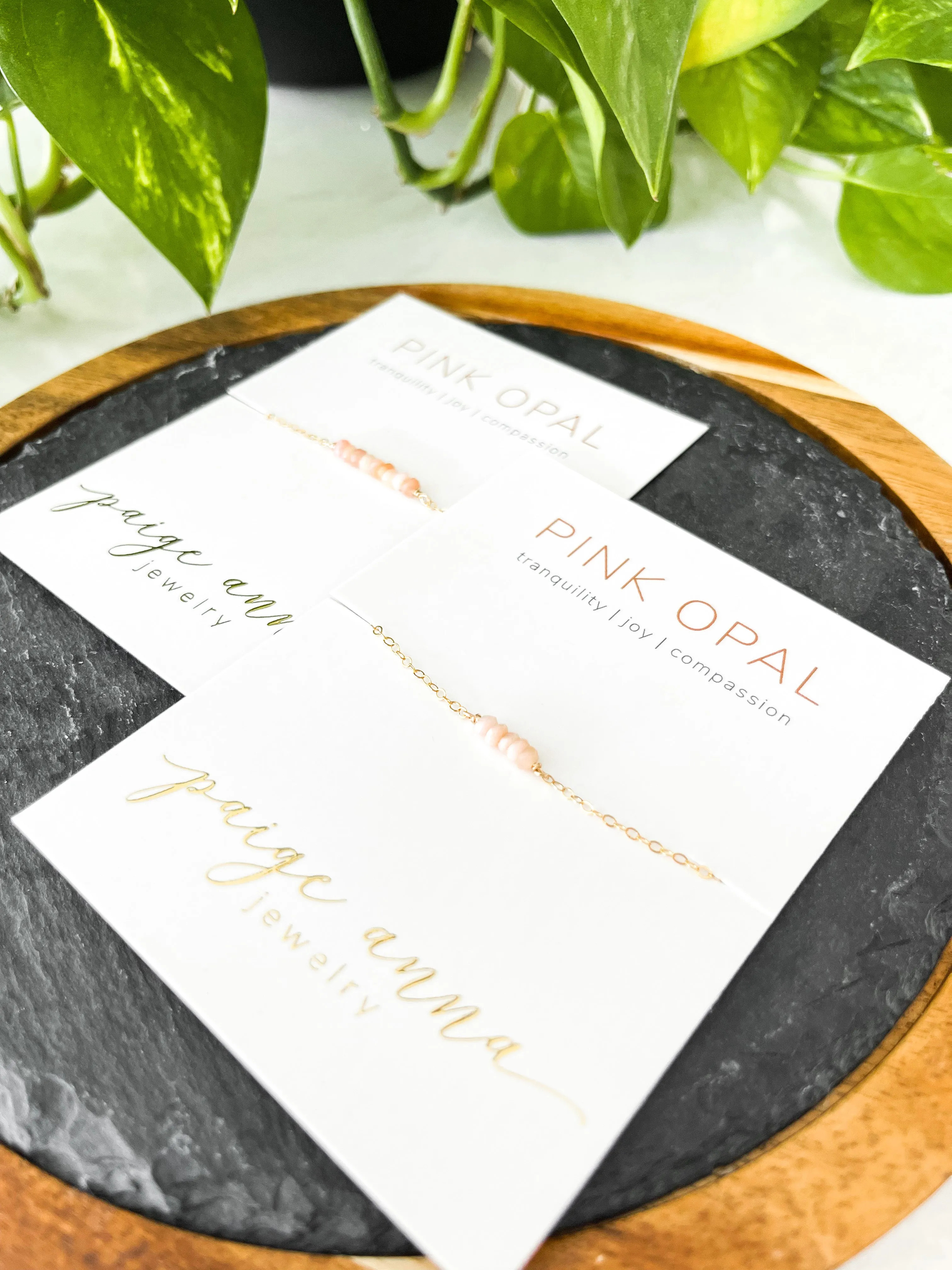Mama   Mini Natural Gemstone Bar Bracelets