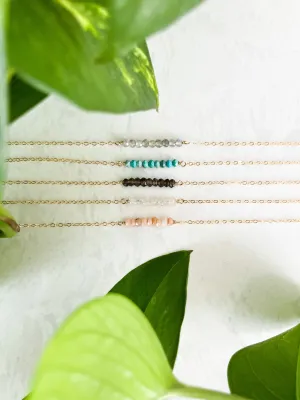 Mama   Mini Natural Gemstone Bar Bracelets