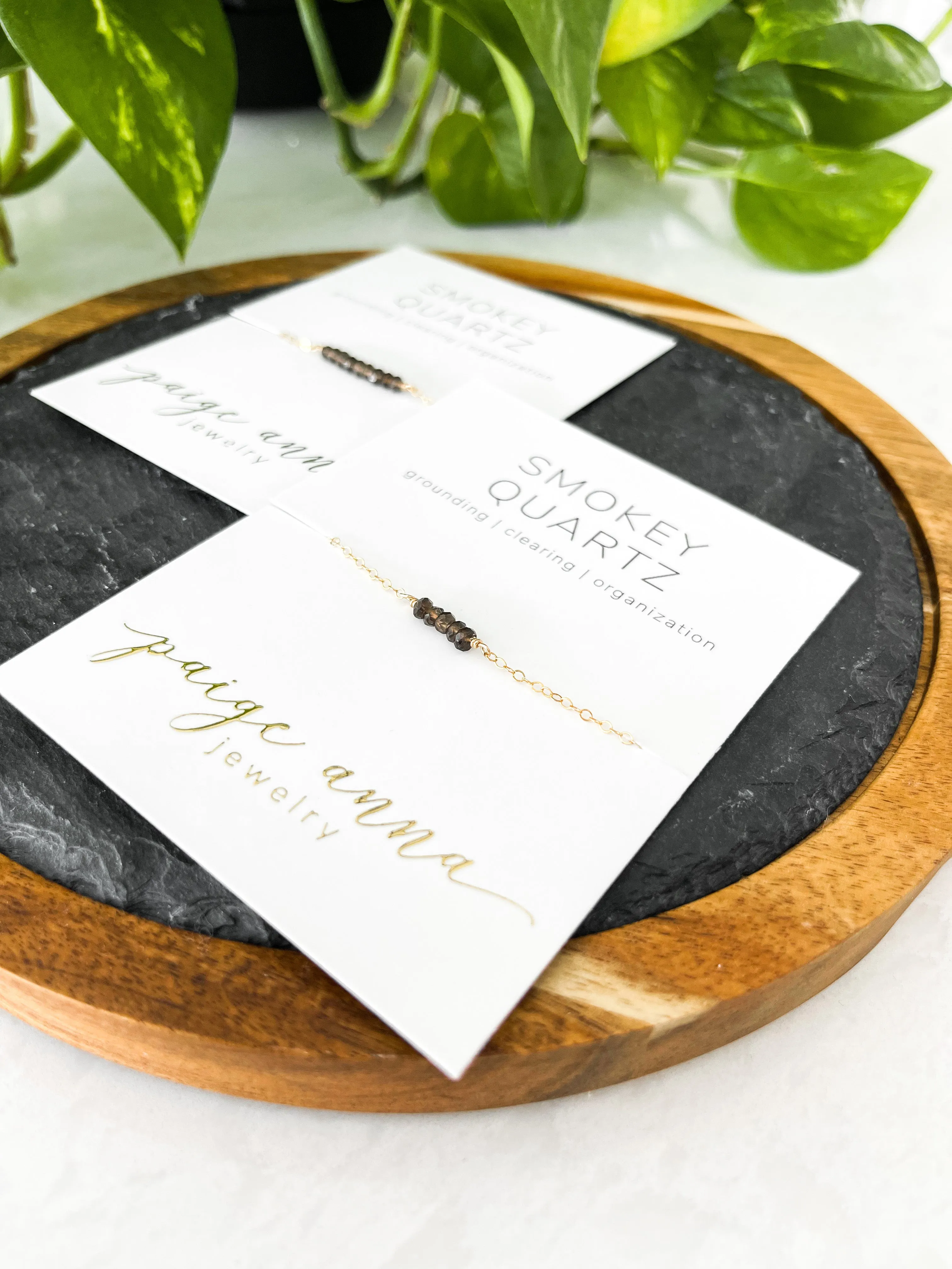 Mama   Mini Natural Gemstone Bar Bracelets