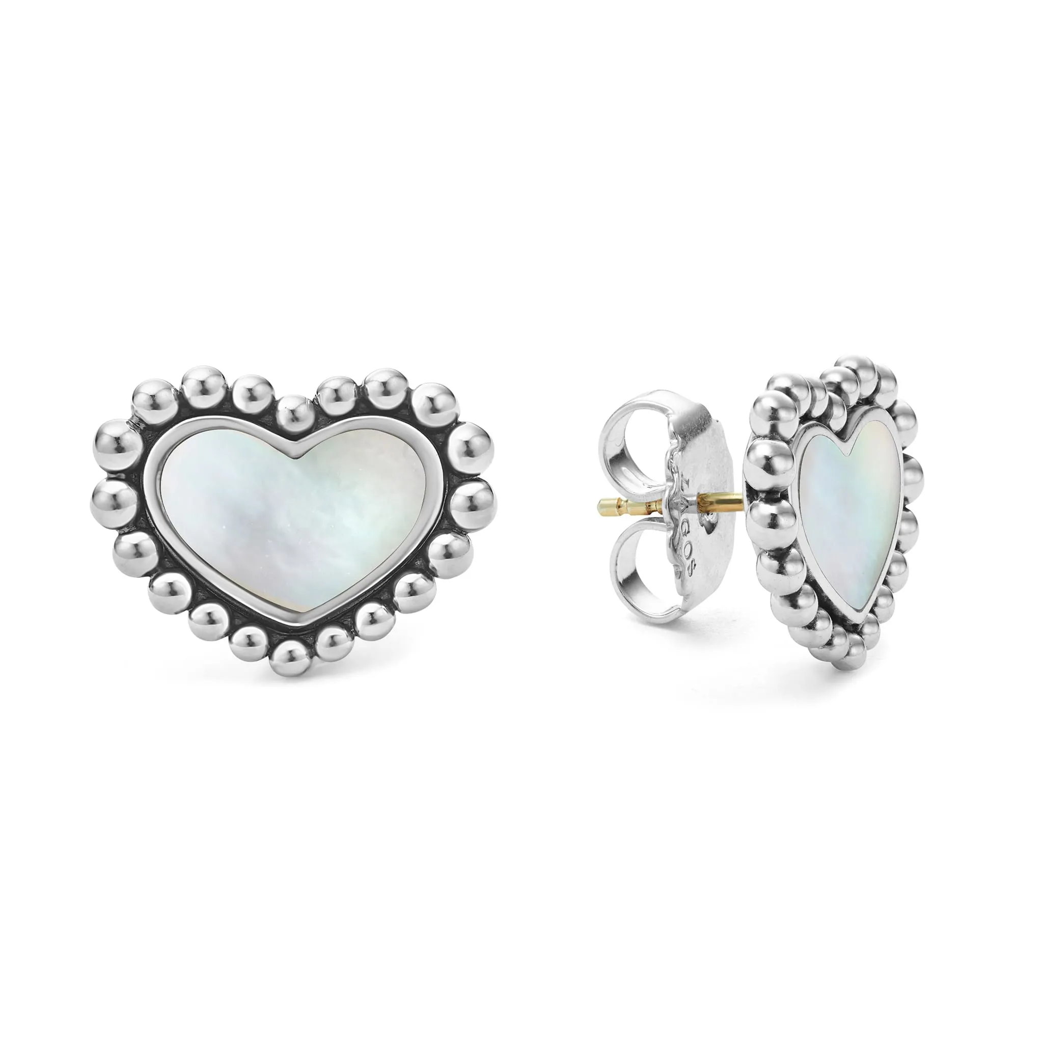 Maya Mother of Pearl Heart Stud Earrings