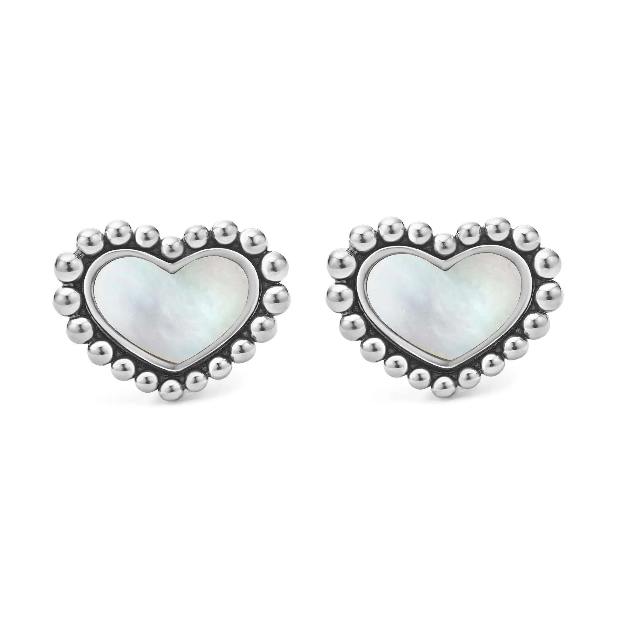 Maya Mother of Pearl Heart Stud Earrings