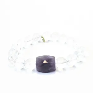 Migraine Relief Crystal Bracelet | Clear Quartz   Amethyst
