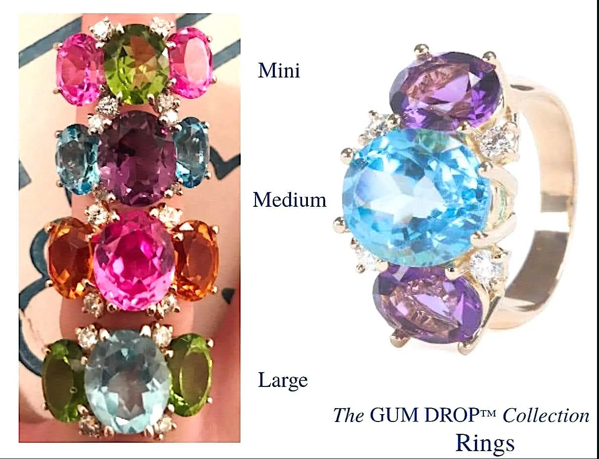 Mini GUM DROP™ Iolite Blue Topaz Diamond Earrings
