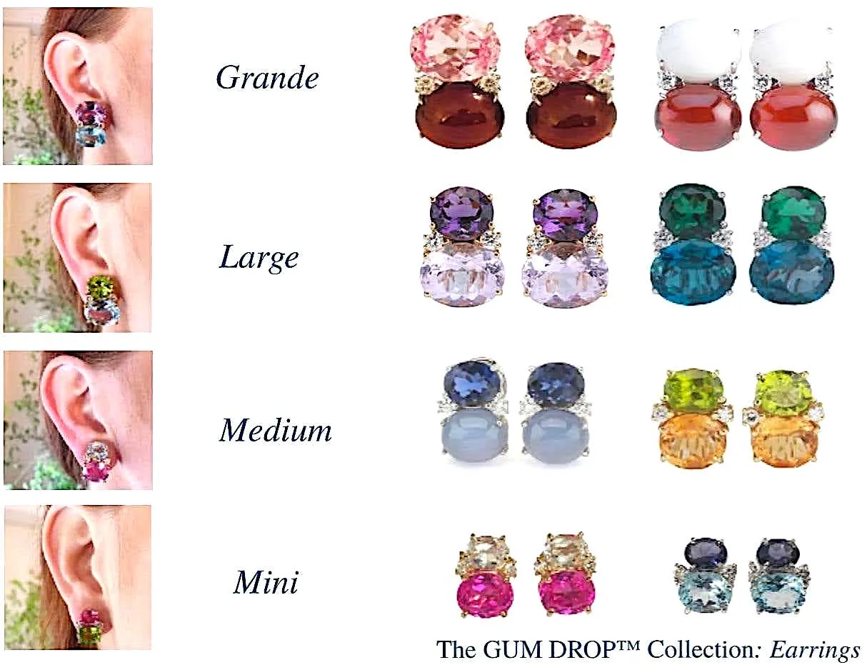 Mini GUM DROP™ Iolite Blue Topaz Diamond Earrings