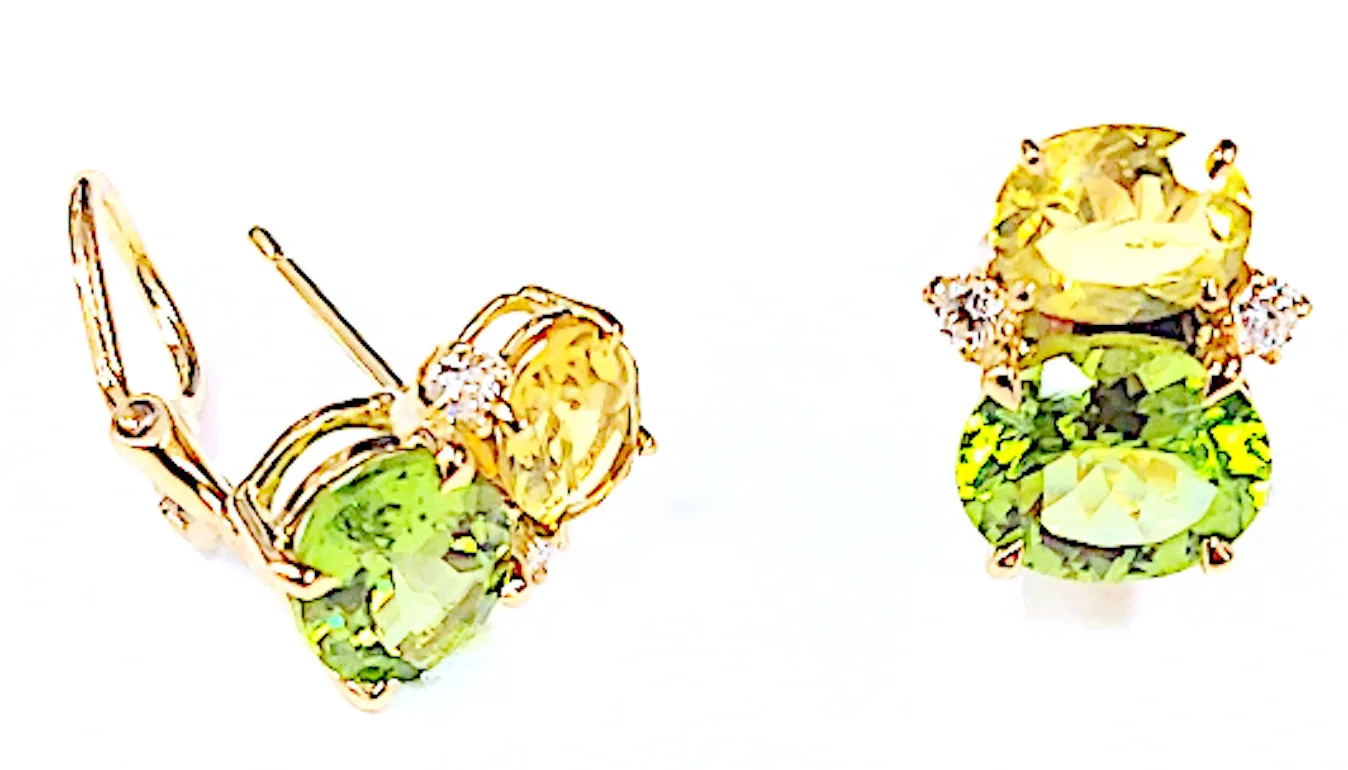 Mini GUM DROP™ Iolite Blue Topaz Diamond Earrings