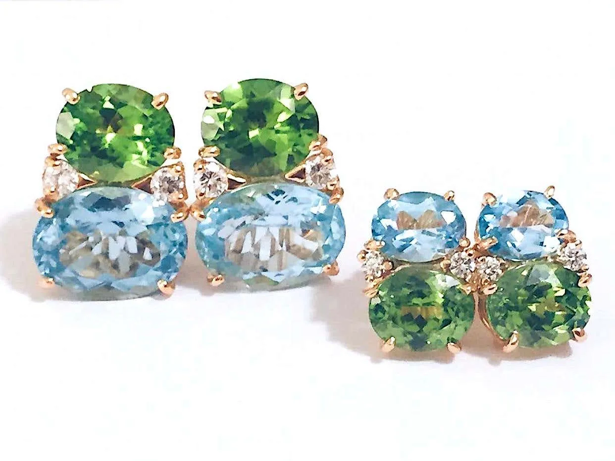 Mini GUM DROP™ Iolite Blue Topaz Diamond Earrings