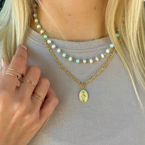 Mint Opal Stone Necklace