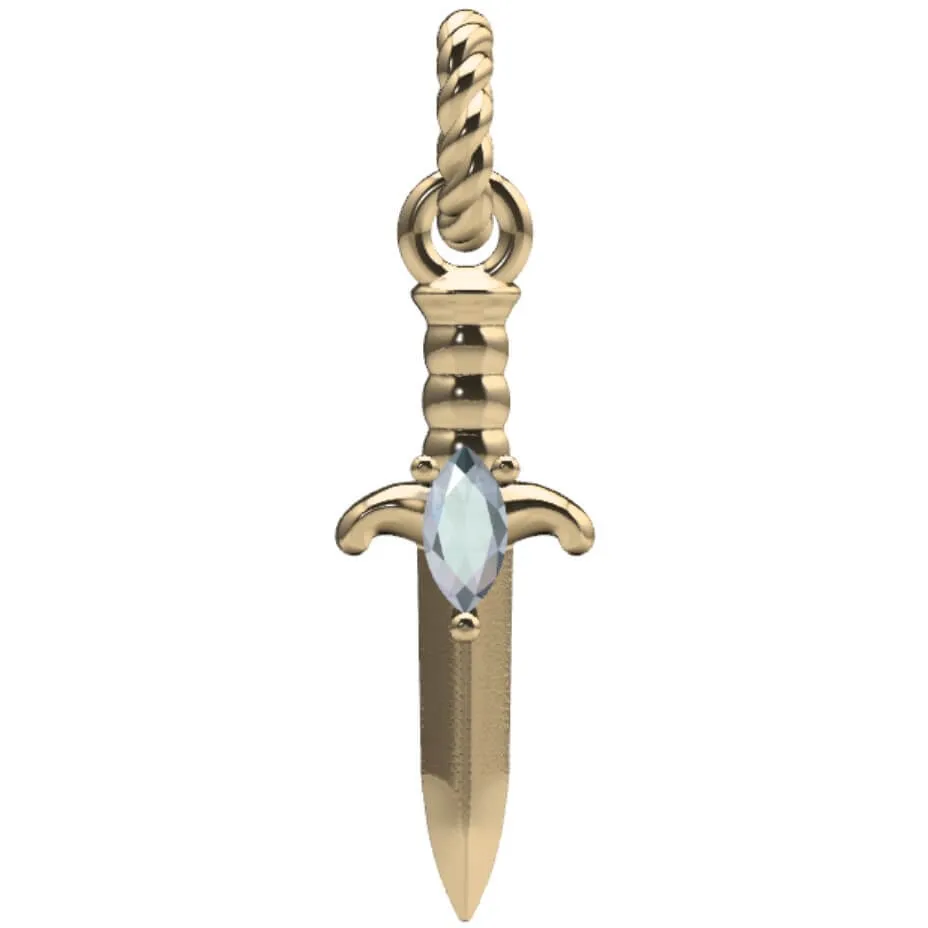 Moonstone Dagger Charm
