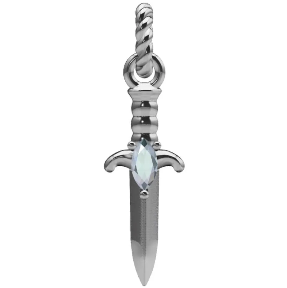 Moonstone Dagger Charm