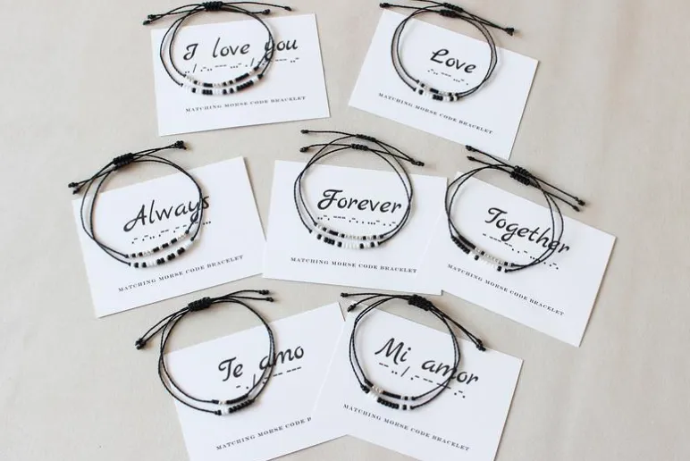 Morse code alphanumeric password superfine bracelet