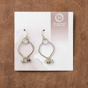 Moss Aquamarine Plume Earrings in Silver