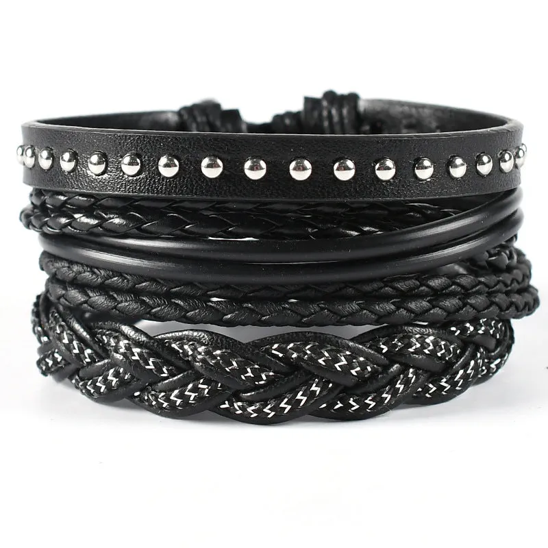 Multi-layer Suit Men's Leather Braided Bracelet