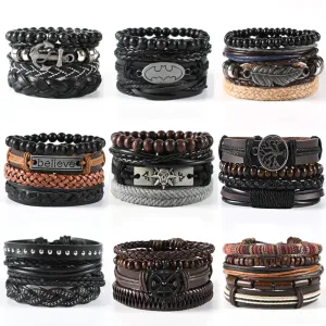 Multi-layer Suit Men's Leather Braided Bracelet