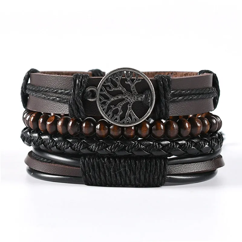 Multi-layer Suit Men's Leather Braided Bracelet
