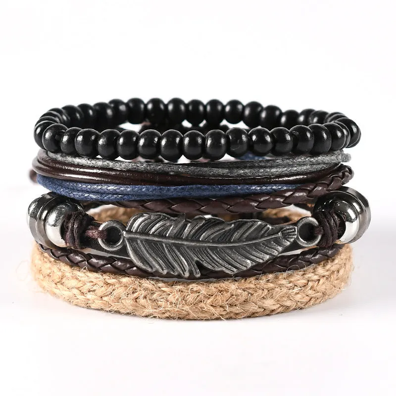 Multi-layer Suit Men's Leather Braided Bracelet