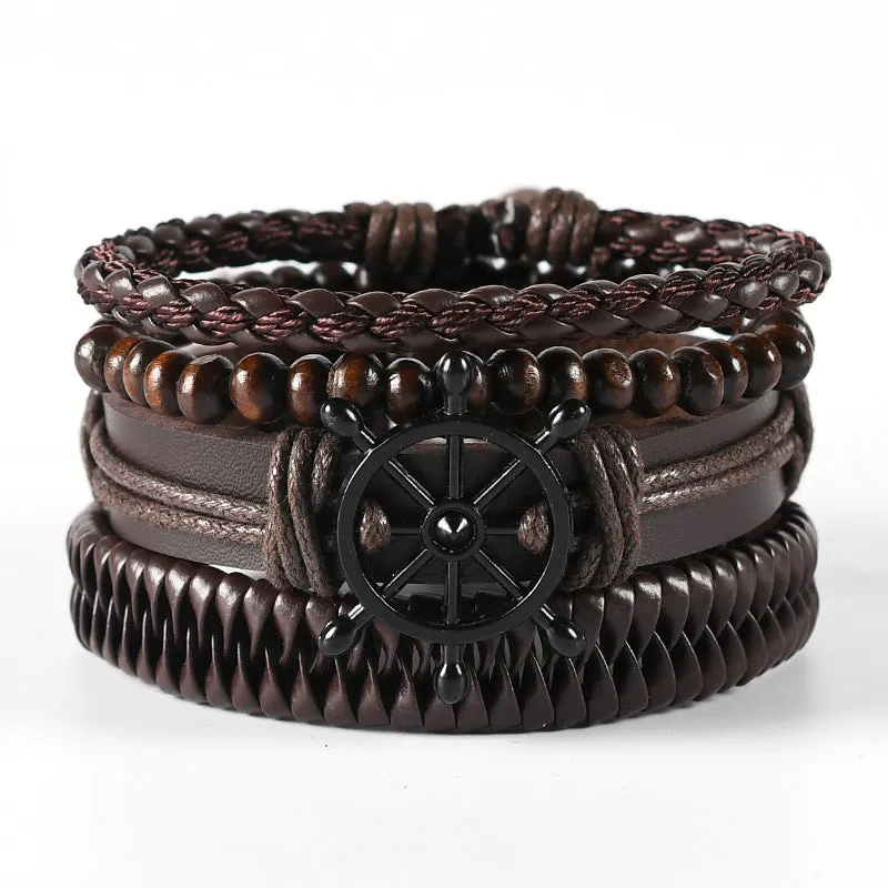 Multi-layer Suit Men's Leather Braided Bracelet