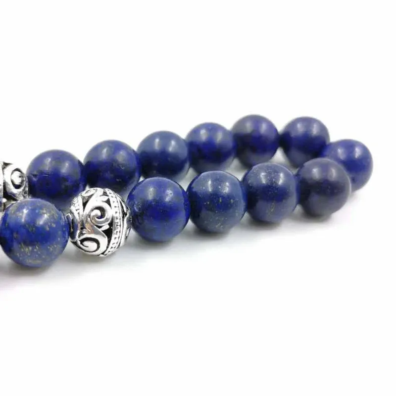 Natural Lapis lazulis Tasbih with Turquoises Rosary Muslim gfit  Muslim misbaha Man's bracelets