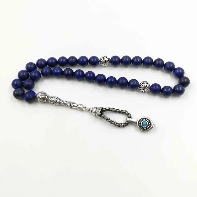 Natural Lapis lazulis Tasbih with Turquoises Rosary Muslim gfit  Muslim misbaha Man's bracelets