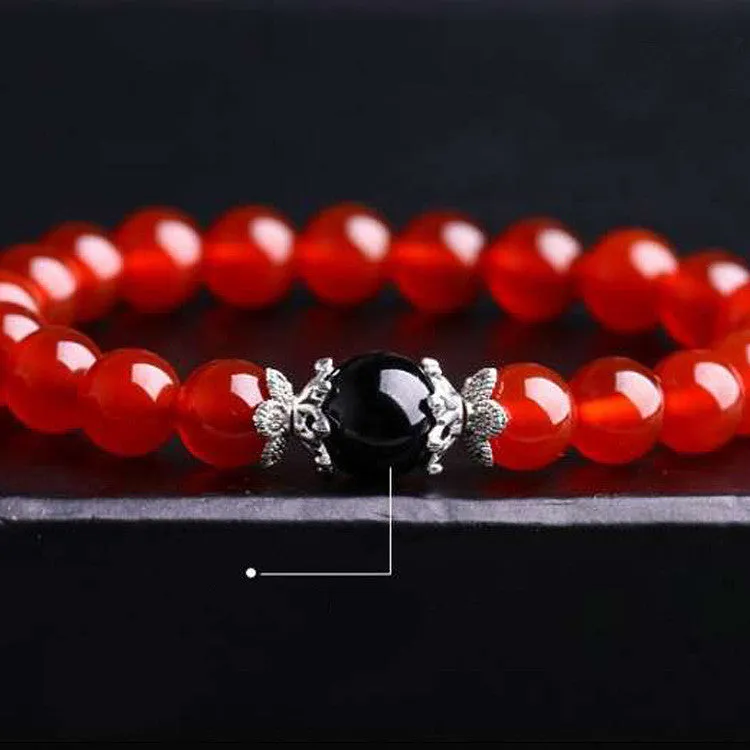 Natural red agate bracelet