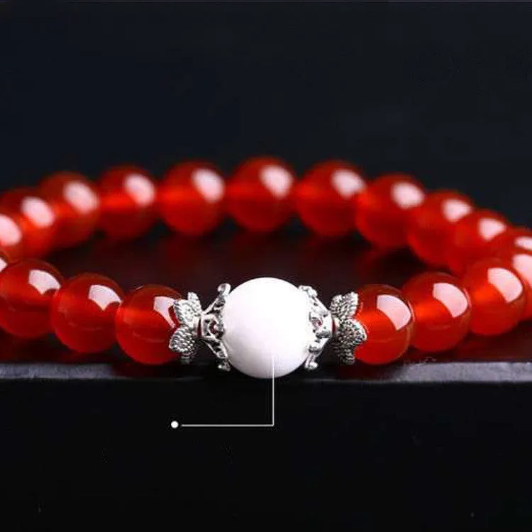 Natural red agate bracelet