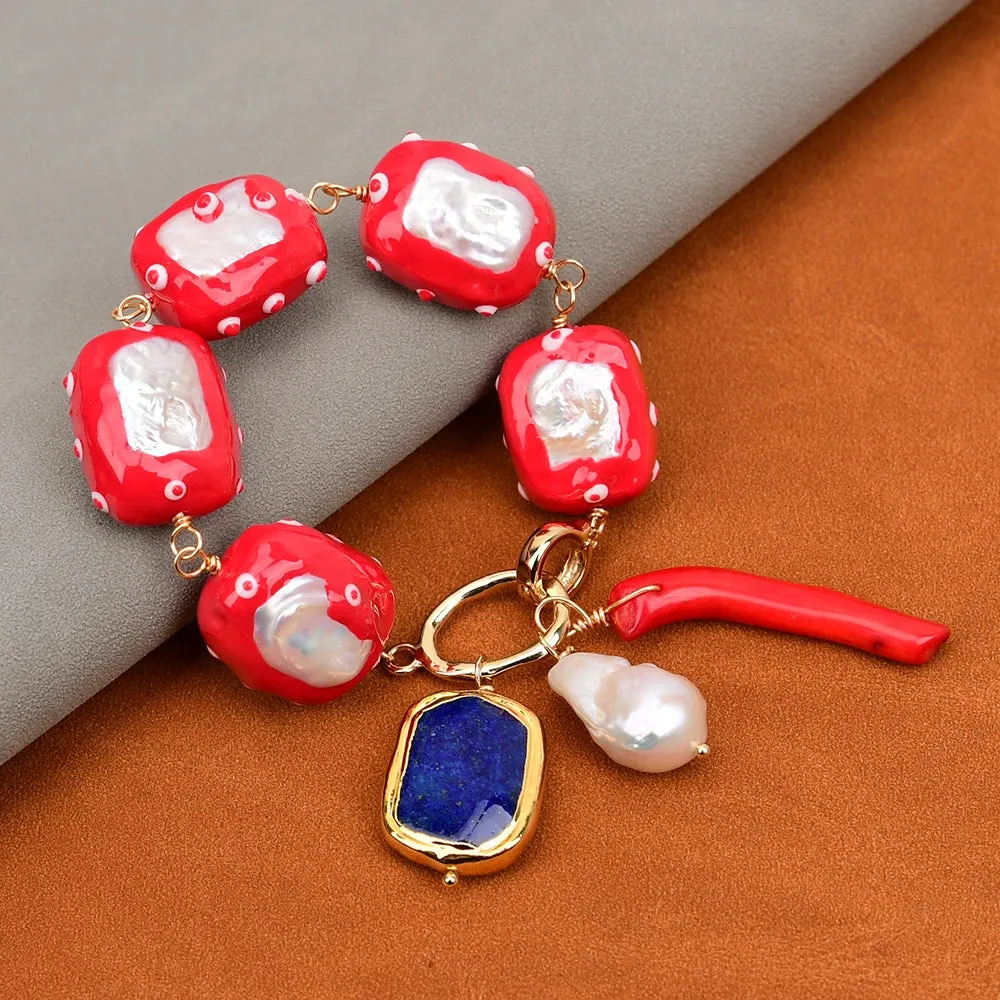 Natural White Keshi Pearl CZ Long Necklace