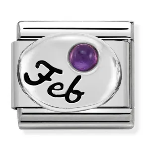 NOMINATION Link Silver February with Amethyst