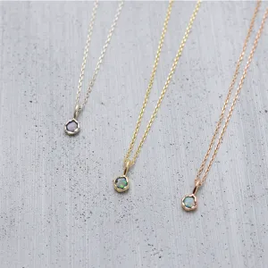 Opal mud Necklace (3.5mm round/ doublet opal)