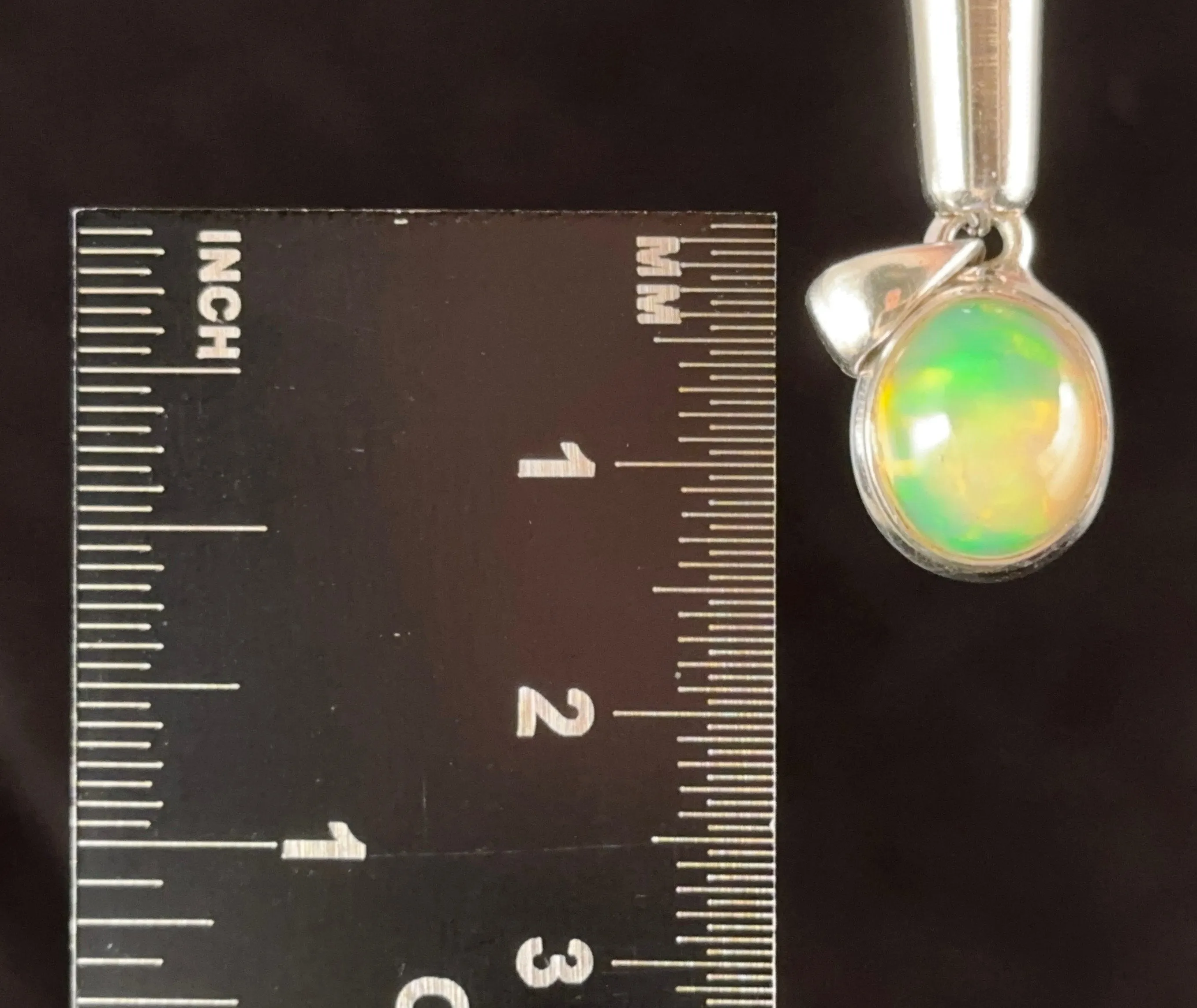 OPAL Pendant - Sterling Silver - Birthstone Jewelry, Opal Cabochon Necklace, Welo Opal, 54381