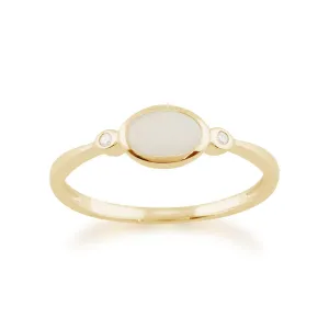 Opalring, 9ct Gelbgold 0.29ct Opal & Diamant Ring
