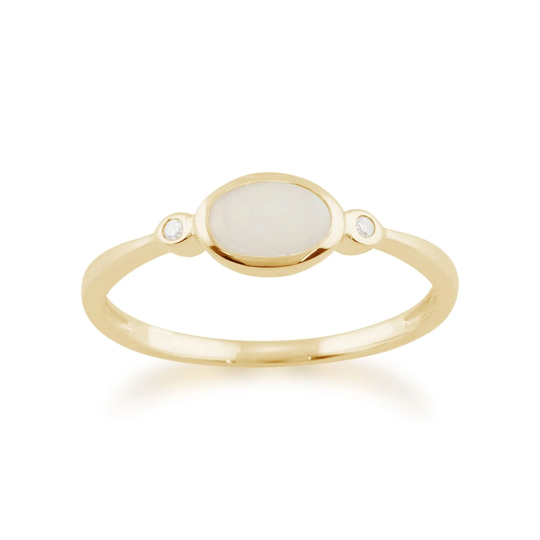 Opalring, 9ct Gelbgold 0.29ct Opal & Diamant Ring