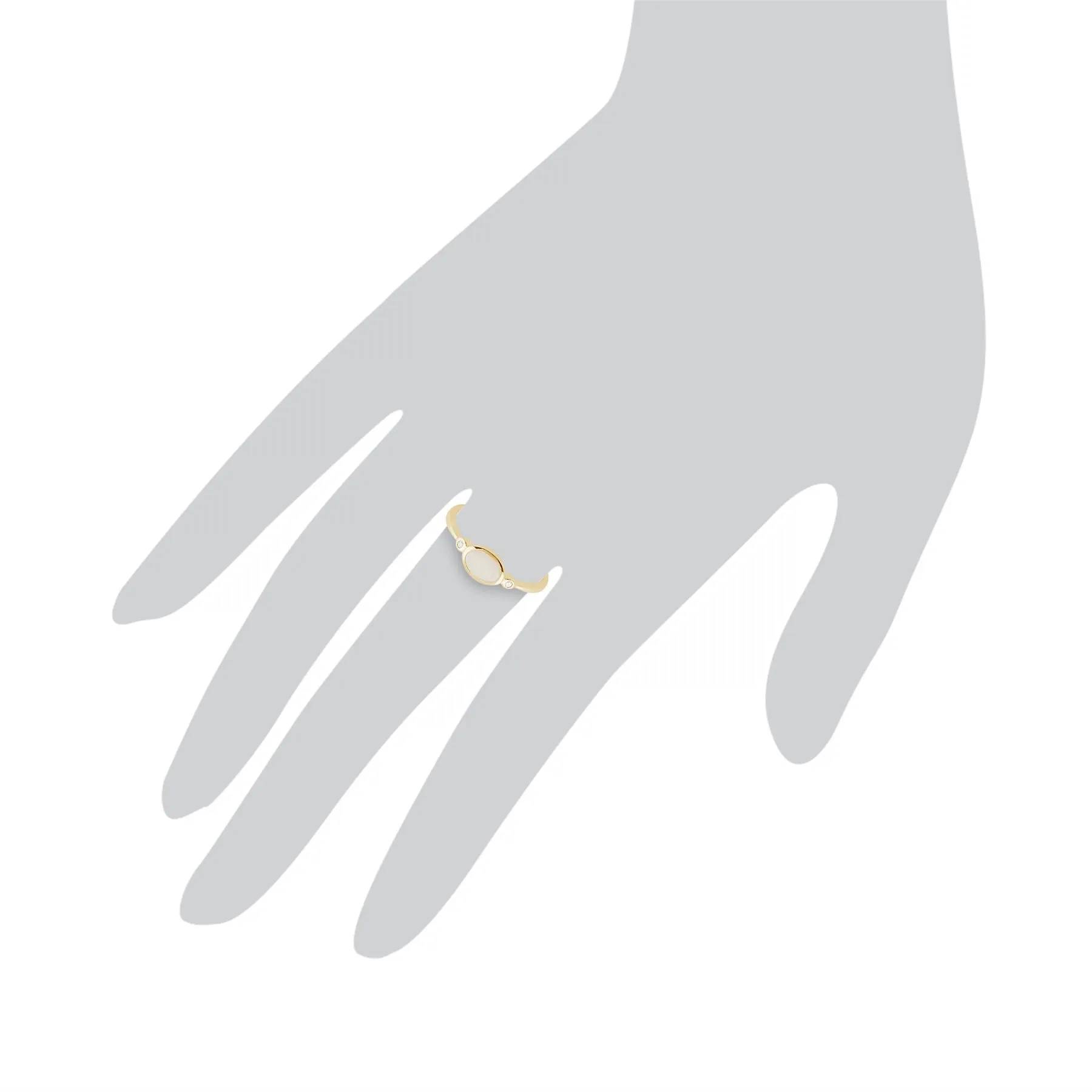 Opalring, 9ct Gelbgold 0.29ct Opal & Diamant Ring