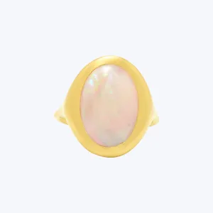 Oval Opal Carved Ring